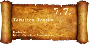 Tekulics Toszka névjegykártya